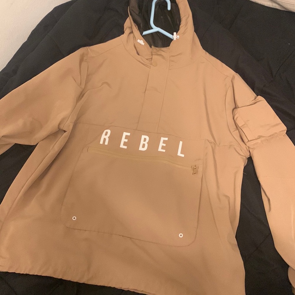 Khaki rain jacket